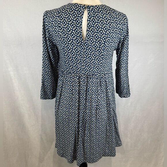 H&M blue black and white all over print shift dress size 4 - Picture 4 of 8